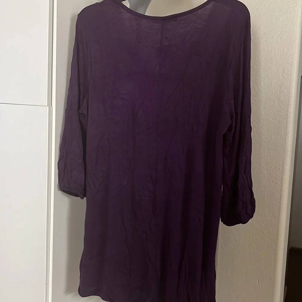 #109. B’leev,New!,purple blouse,size 1X - Picture 6 of 9